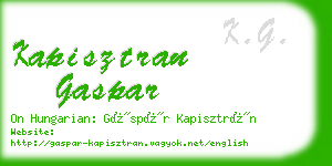 kapisztran gaspar business card